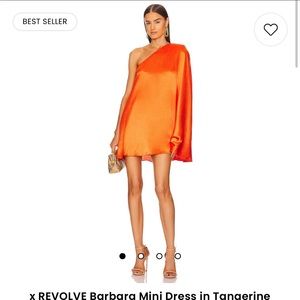 Michael Costello Orange One Shoulder Dress